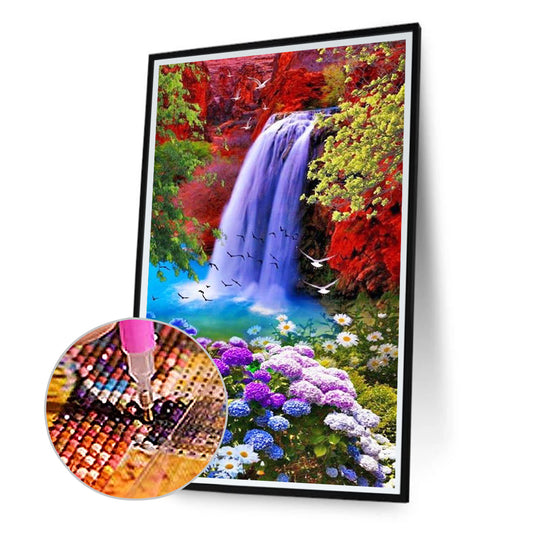 Alpine Waterfall - Full Round Drill Diamond Painting 40*60CM