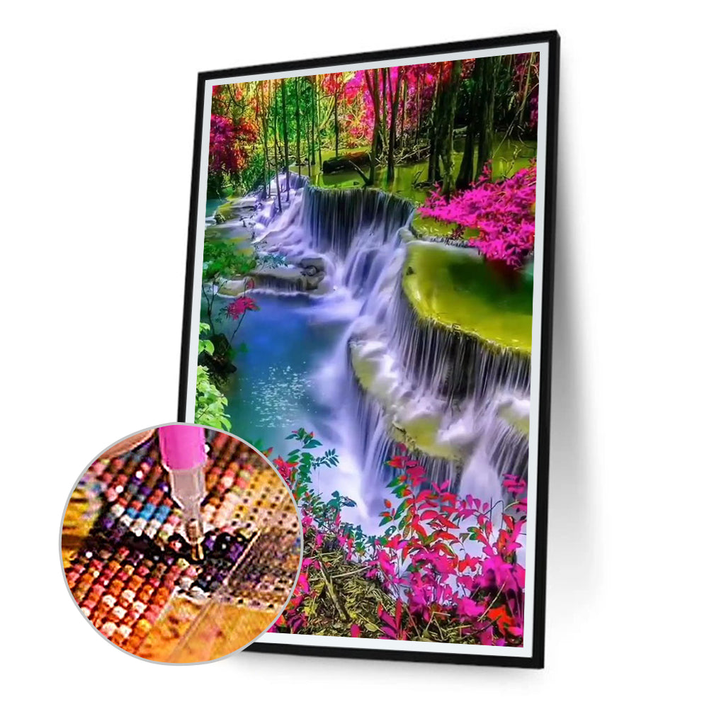 Alpine Waterfall - Full Round Drill Diamond Painting 40*60CM