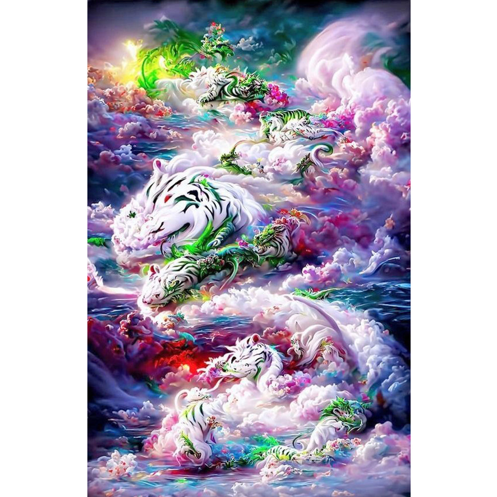 Tiger Cloud - Full Round Drill Diamond Painting 40*60CM