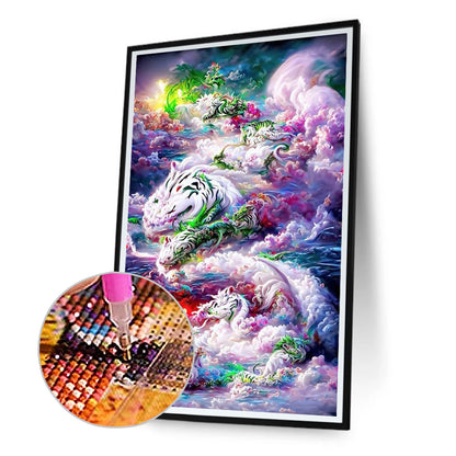 Tiger Cloud - Full Round Drill Diamond Painting 40*60CM