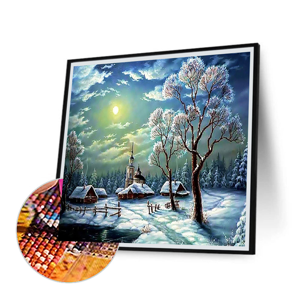 Snow Village - Full Square Drill Diamond Painting 50*50CM