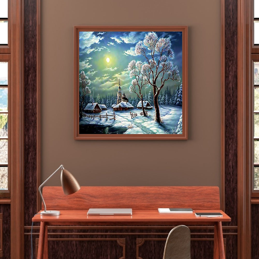 Snow Village - Full Square Drill Diamond Painting 50*50CM