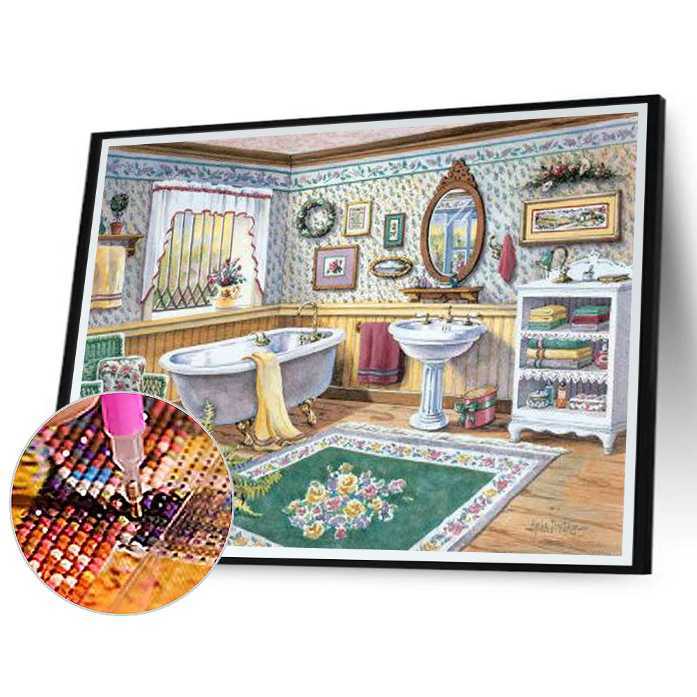 Bathroom - Full Round Drill Diamond Painting 40*30CM