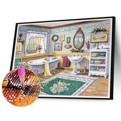 Bathroom - Full Round Drill Diamond Painting 40*30CM