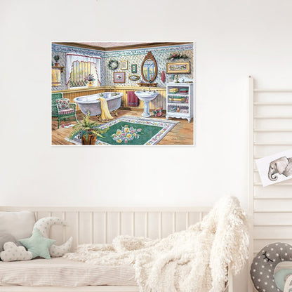 Bathroom - Full Round Drill Diamond Painting 40*30CM