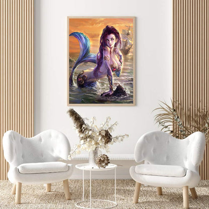 Mermaid - Full Round Drill Diamond Painting 40*50CM