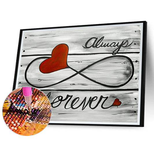 Love English Woodblock Print - Full Square Drill Diamond Painting 50*40CM