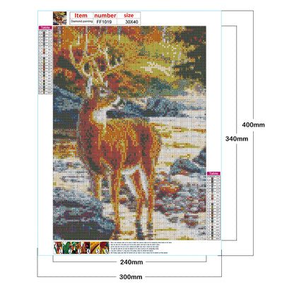Deer - Full Square Drill Diamond Painting 30*40CM