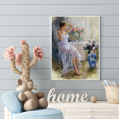 Elegant Woman - Full Round Drill Diamond Painting 40*50CM