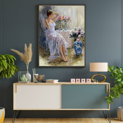 Elegant Woman - Full Round Drill Diamond Painting 40*50CM