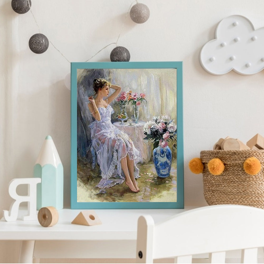 Elegant Woman - Full Round Drill Diamond Painting 40*50CM