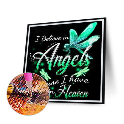 Dragonfly Calligraphy And Painting - Full Round Drill Diamond Painting 50*50CM