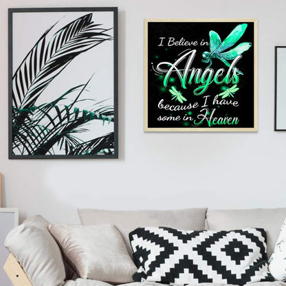 Dragonfly Calligraphy - Full Round Drill Diamond Painting 50*50CM