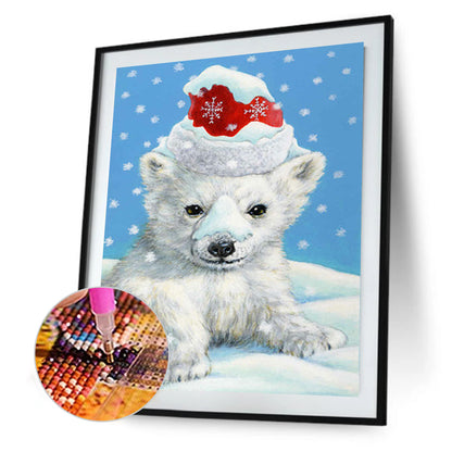 Little Polar Bear - Full Round Drill Diamond Painting 30*40CM