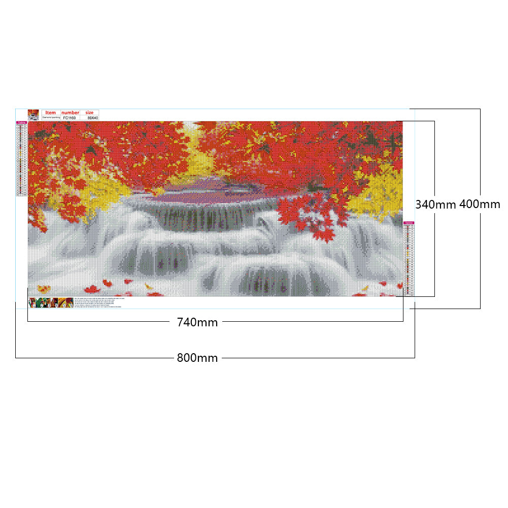 Fenglin Waterfall - Full Square Drill Diamond Painting 80*40CM