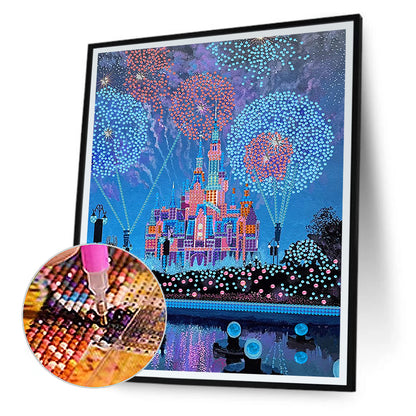 Fireworks Castle - Special Shaped Drill Diamond Painting 30*40CM