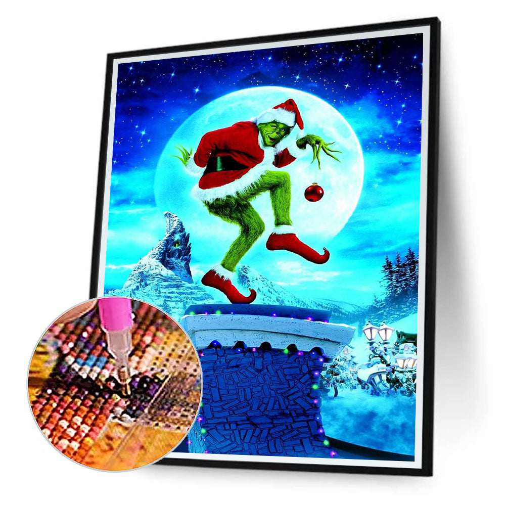 Green Hairy Monster 40*50CM(Canvas) Full Round Drill Diamond Painting