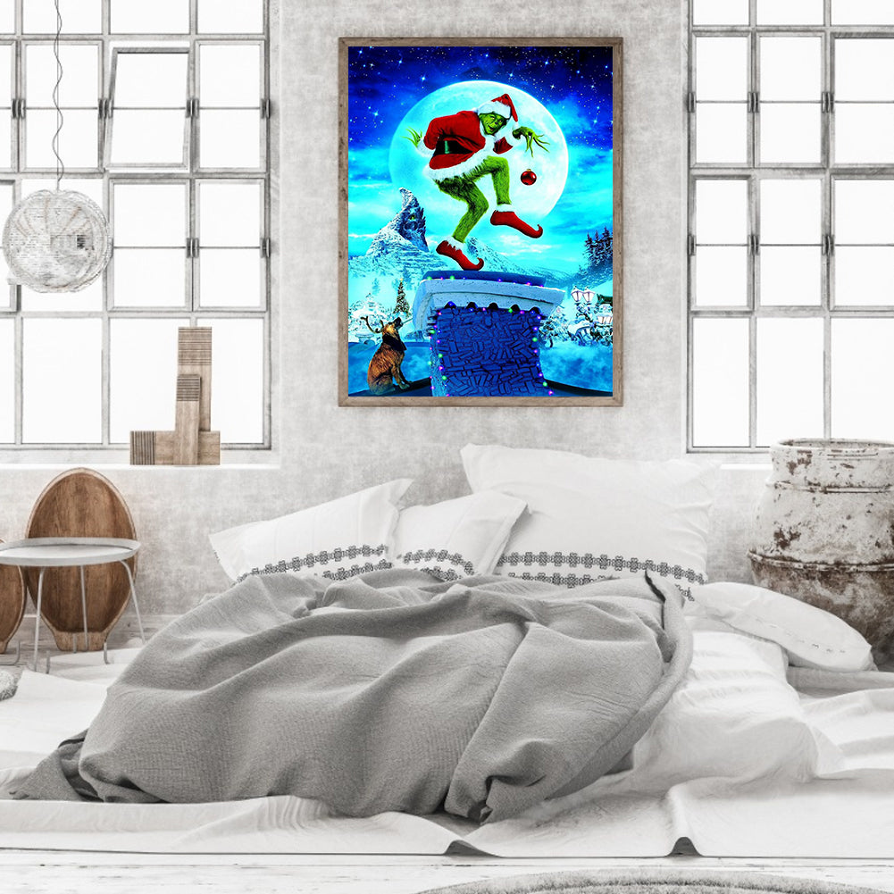 Green Hairy Monster - Full Round Drill Diamond Painting 40*50CM