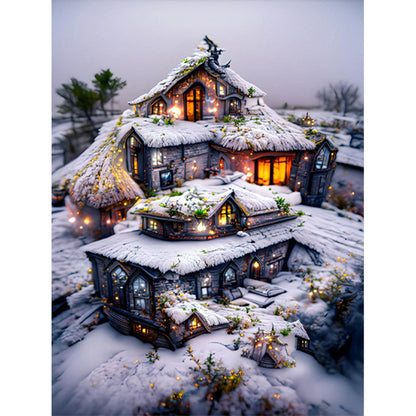 Snow Lodge - Full Round Drill Diamond Painting 40*60CM