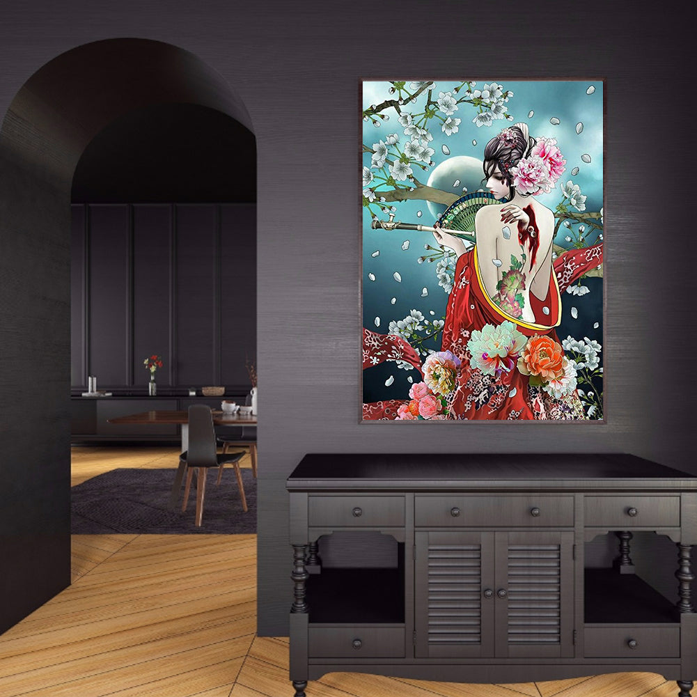 Japanese Geisha - Full Round Drill Diamond Painting 40*50CM