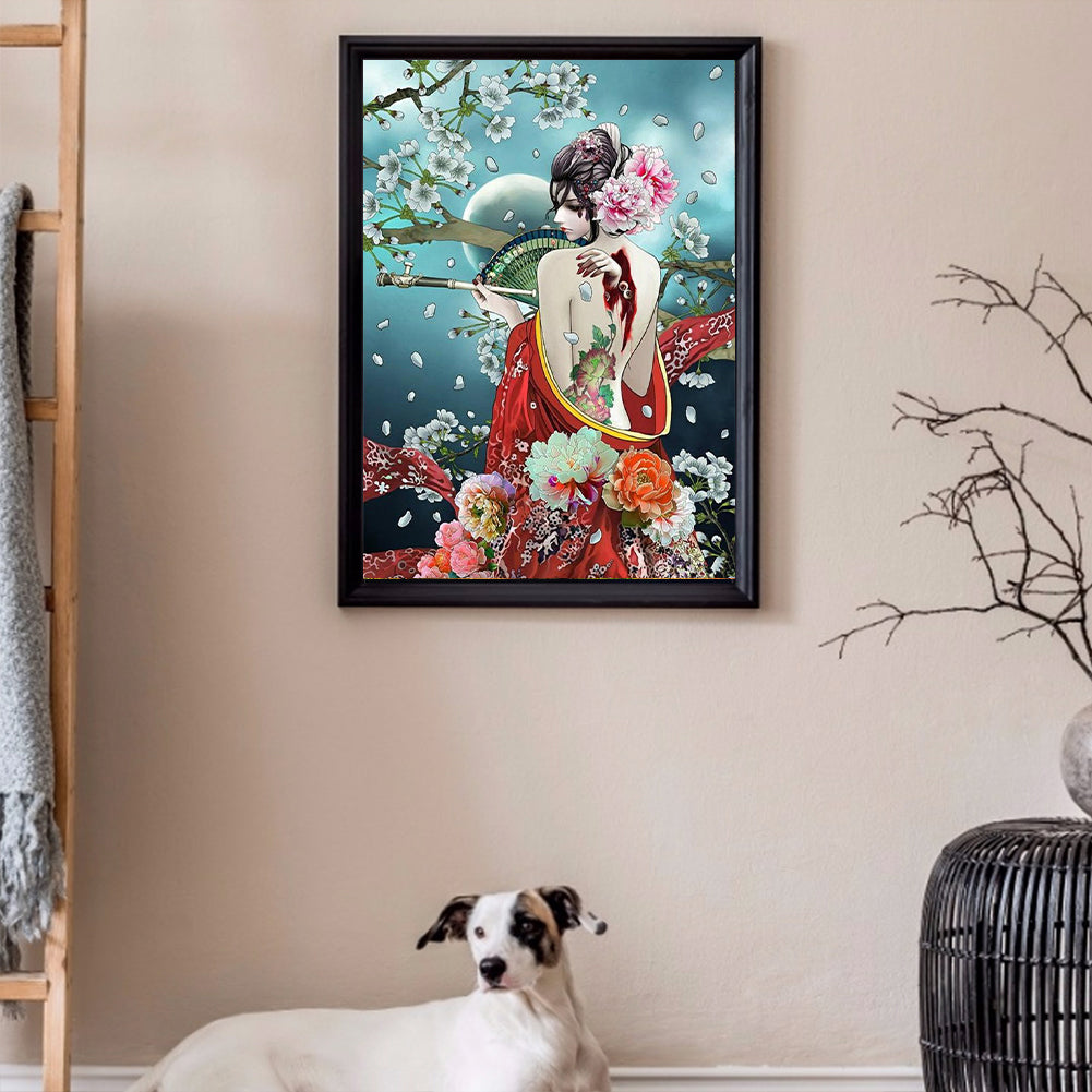 Japanese Geisha - Full Round Drill Diamond Painting 40*50CM