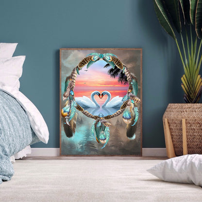 Swan Dream Catcher - Full Square Drill Diamond Painting 40*50CM