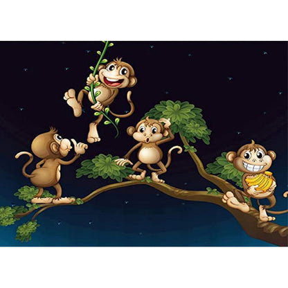 Naughty Little Monkey On A Branch - Full Round Drill Diamond Painting 40*30CM