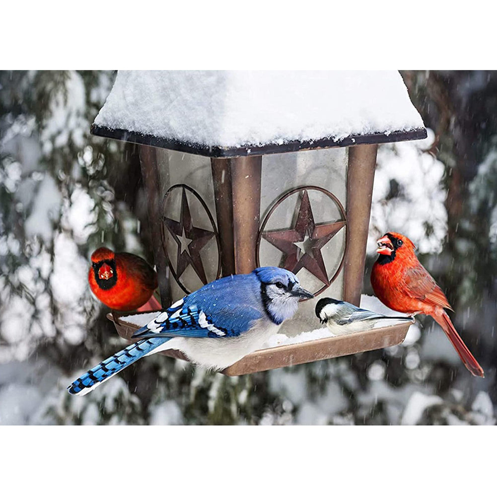 Bird In Snow - Full Round Drill Diamond Painting 40*30CM