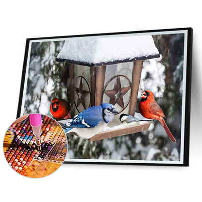 Bird In Snow - Full Round Drill Diamond Painting 40*30CM
