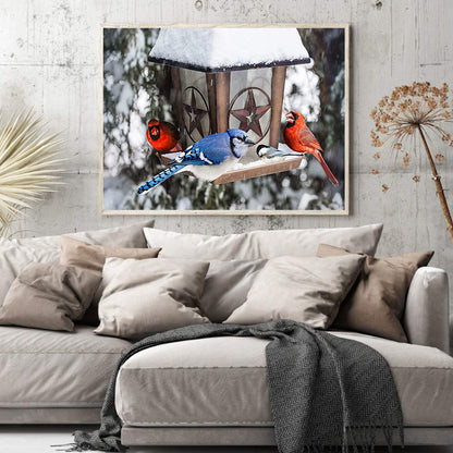 Bird In Snow - Full Round Drill Diamond Painting 40*30CM
