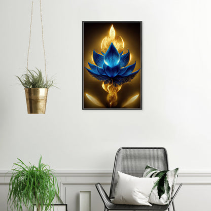 Blue Lotus - Full Round Drill Diamond Painting 40*70CM