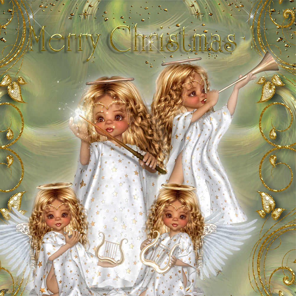 Christmas Angel Recital - Full Round Drill Diamond Painting 40*40CM