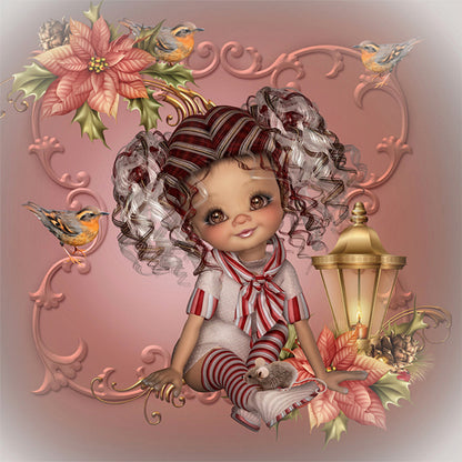 Cartoon Big Eyes Girl - Full Round Drill Diamond Painting 40*40CM