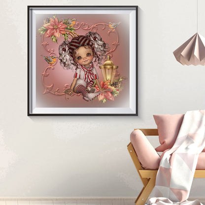 Cartoon Big Eyes Girl - Full Round Drill Diamond Painting 40*40CM