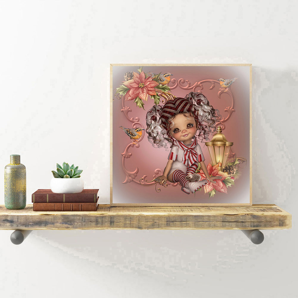 Cartoon Big Eyes Girl - Full Round Drill Diamond Painting 40*40CM