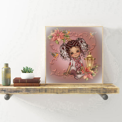 Cartoon Big Eyes Girl - Full Round Drill Diamond Painting 40*40CM