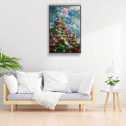 Dream Rose Castle - Full Round Drill Diamond Painting 40*60CM