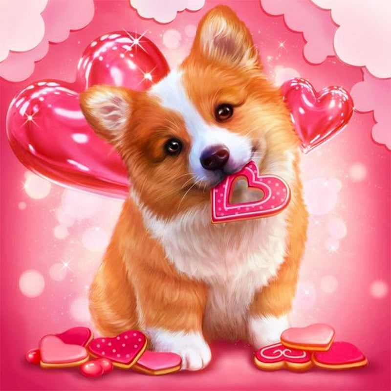 Love Corgi - Full Round Drill Diamond Painting 30*30CM