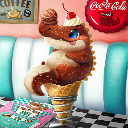 Alligator Ice Cream - Full Round Drill Diamond Painting 30*30CM