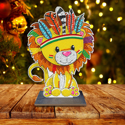DIY Diamonds Painting Decorations Single Side Drill Cartoon Wooden for Kids Gift