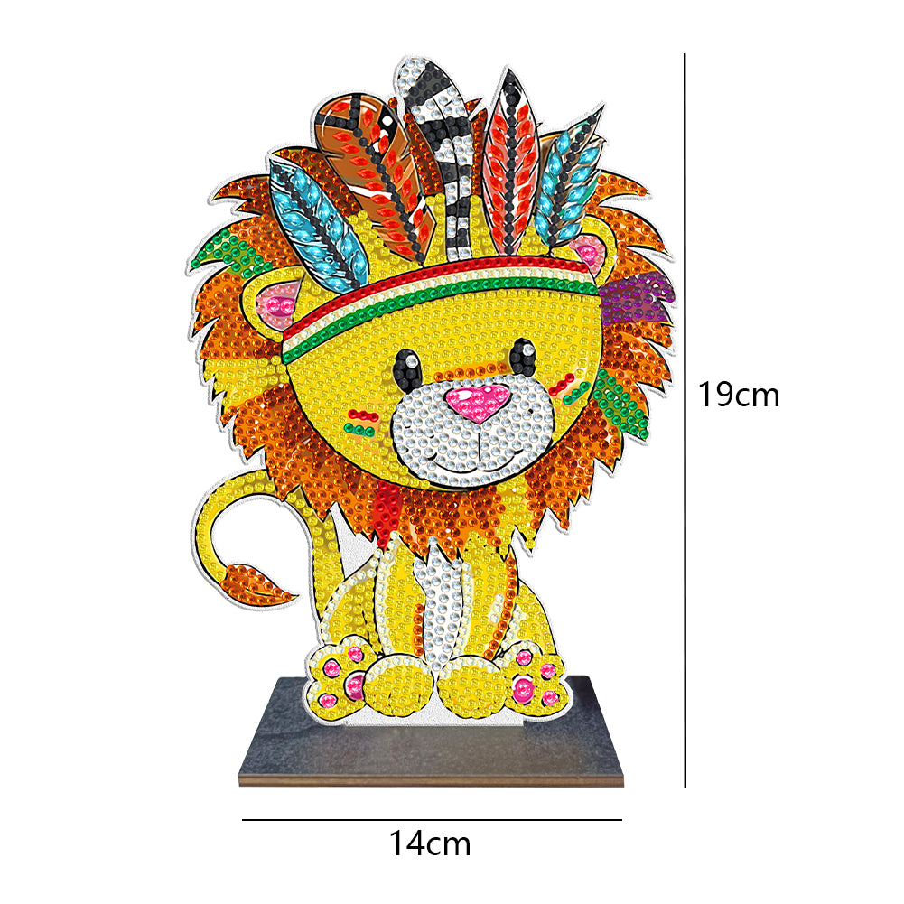 DIY Diamonds Painting Decorations Single Side Drill Cartoon Wooden for Kids Gift