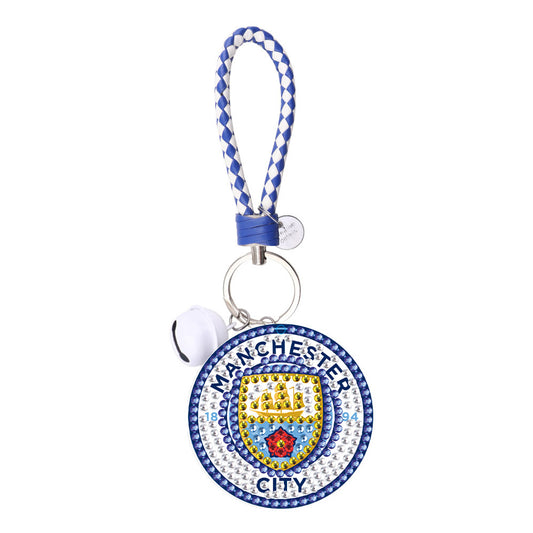 DIY Diamonds Painting Keychain Football Club Badge Round Drill Art Crafts Decor