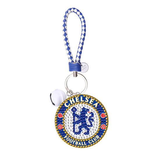 DIY Diamonds Painting Keychain Football Club Badge Round Drill Art Crafts Decor