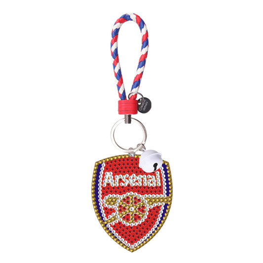 DIY Diamonds Painting Keychain Football Club Badge Round Drill Art Crafts Decor