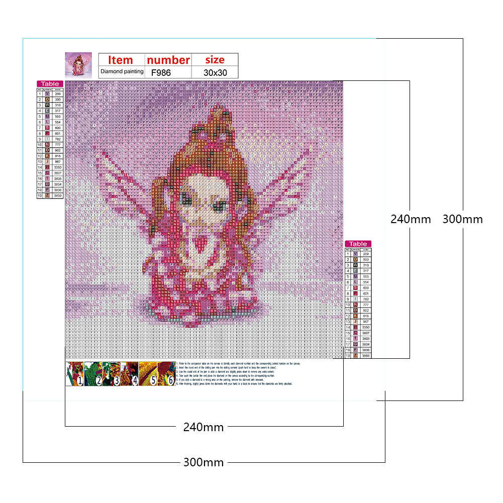 Pink Big Eyes Doll - Full Square Drill Diamond Painting 30*30CM
