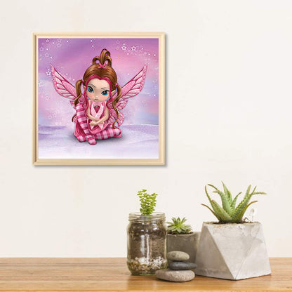 Pink Big Eyes Doll 30*30CM(Canvas) Full Square Drill Diamond Painting