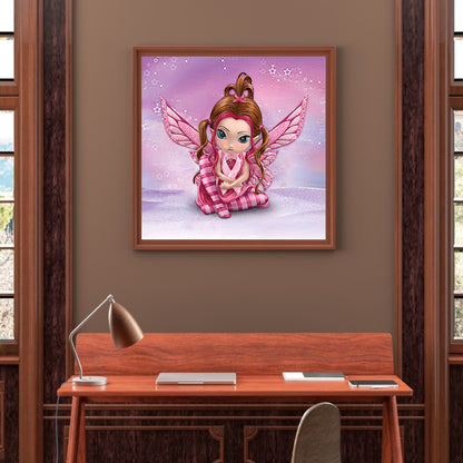 Pink Big Eyes Doll 30*30CM(Canvas) Full Square Drill Diamond Painting