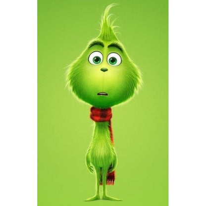 Green Hairy Monster 20*30CM(Canvas) Full Round Drill Diamond Painting
