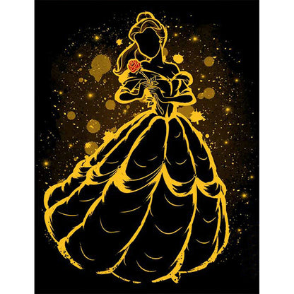Princess Belle Silhouette 40*50CM(Canvas) Full Round Drill Diamond Painting