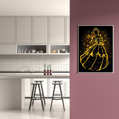 Princess Belle Silhouette 40*50CM(Canvas) Full Round Drill Diamond Painting